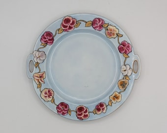 Vintage-alabaster-cake Stand-plate-ribbon-bow-portugal-pink-green