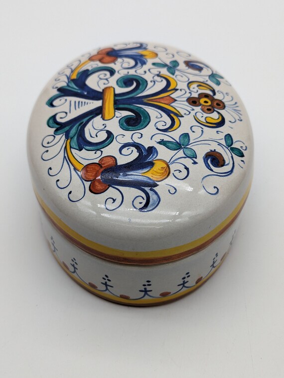 Mari Deruta Italian Ceramic Trinket Box Made in I… - image 3