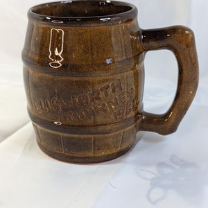 Brown Dryden Barrel Mug #8 &quot;Ellsworth Tourney 1954&quot;