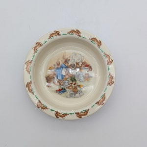 Royal Doulton Bunnykins BATH TIME Ciotola pesata per neonati