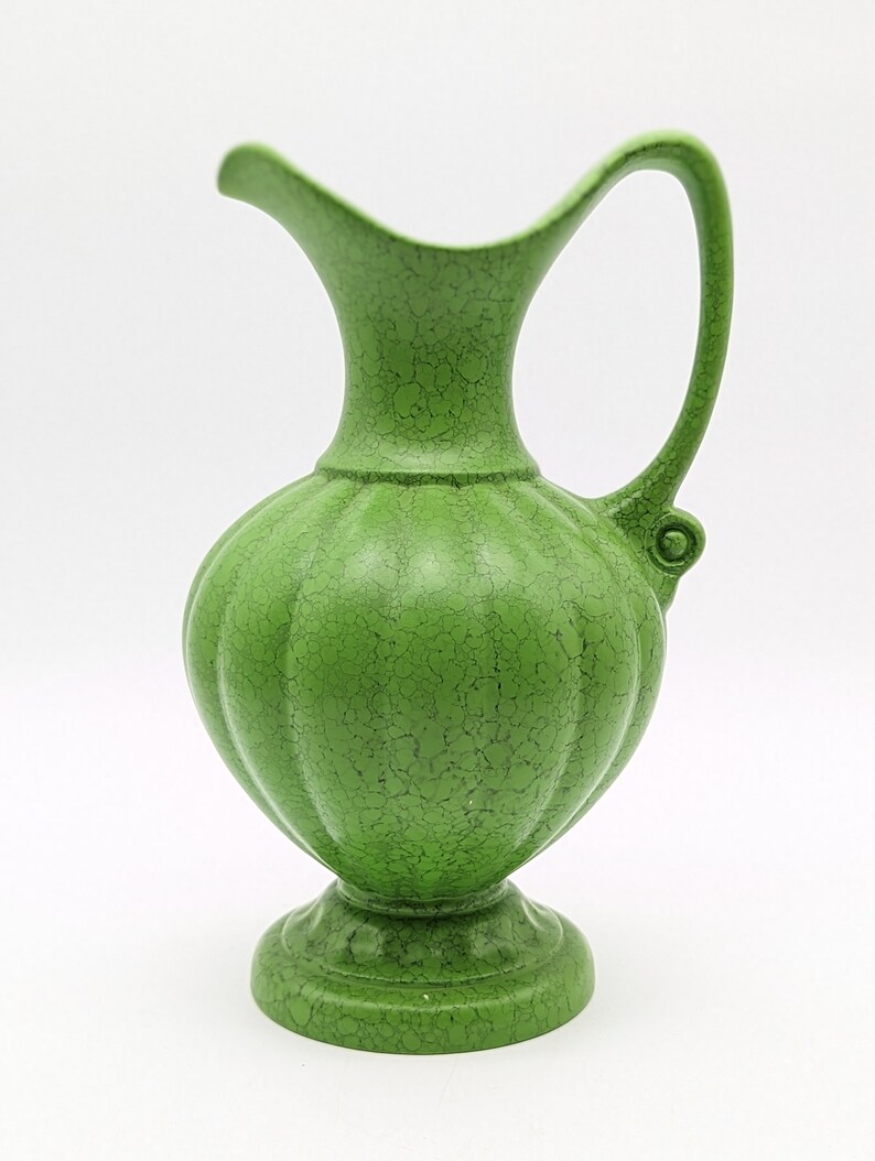 Bright Green Melon Style Pottery Pitcher - Etsy