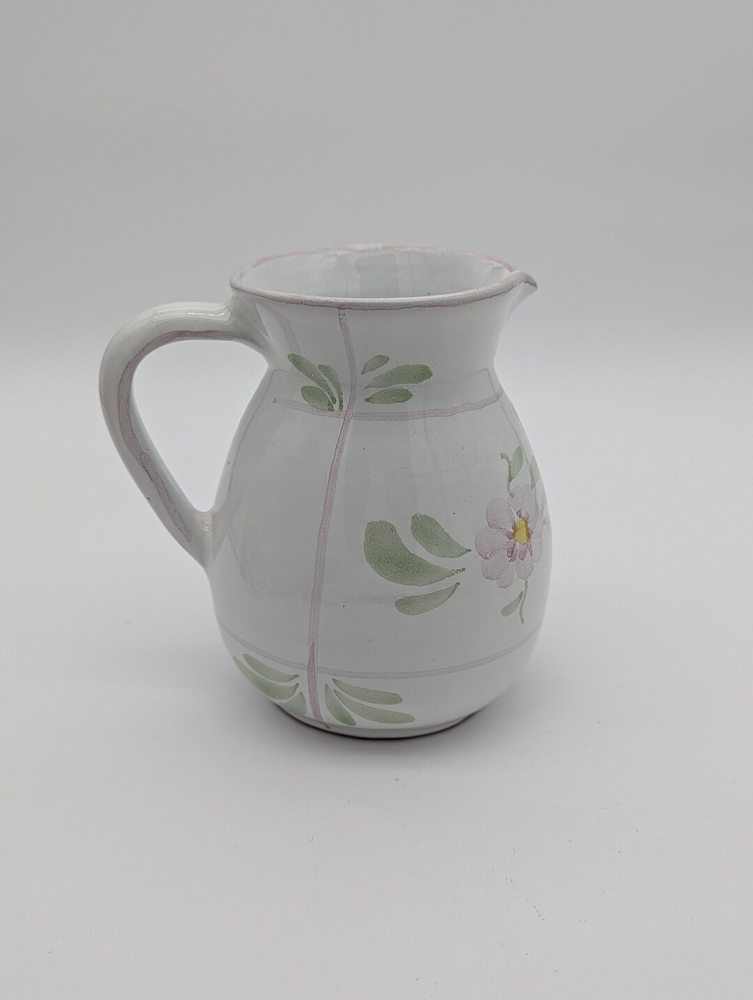 Des R Ceramica Peru Des R M Yman Pitcher With Pink Floral Design - Etsy Canada