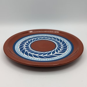 Bulgarian Dinner Plate Red Clay Hand Painted Studio Art Pottery
