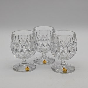 3 Beautiful Vintage Crystal Bavaria Brandy Snifters