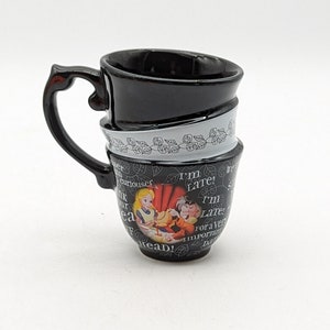 Disney Alice In Wonderland Stacked Mad Hatter Coffee Mug Tea Party Cup Drink Me