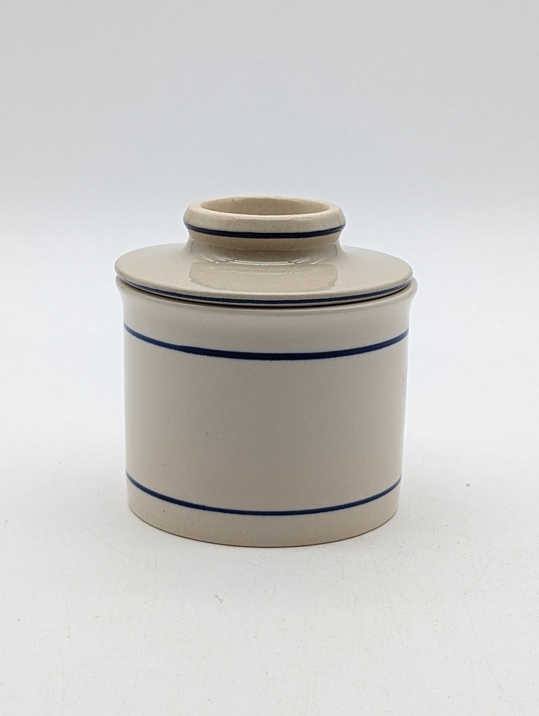 Butter Bell Ceramic Stoneware Butter Keeper Crock Blue Etsy