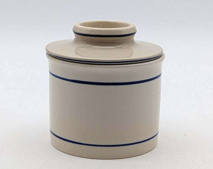 Butter Bell, Ceramic Stoneware, Butter Keeper Crock, Blue Trim, French Style Etsy