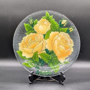 Peggy Karr Glass Pansy Plate - Etsy