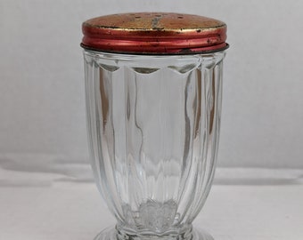 Vintage Glass Container Metal Jar Collectible Shaker