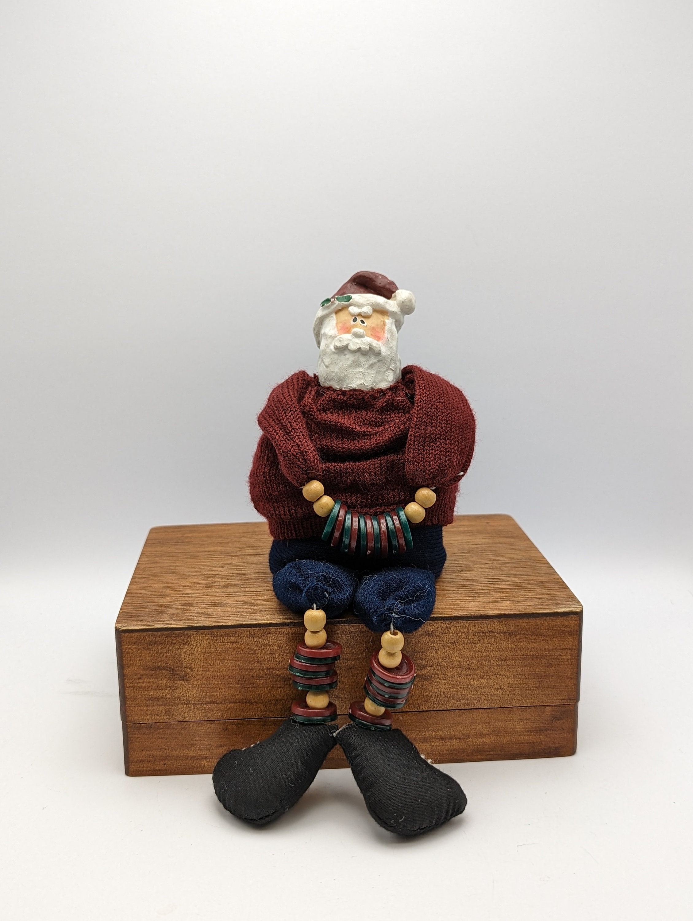 Crazy Mountain Santa Shelf Sitter Santa Plush W/ Buttons & Beads