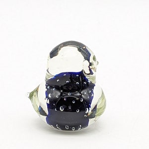 Hand Blown Art Glass Bullicante Sommerso Bird Paperweight Blue