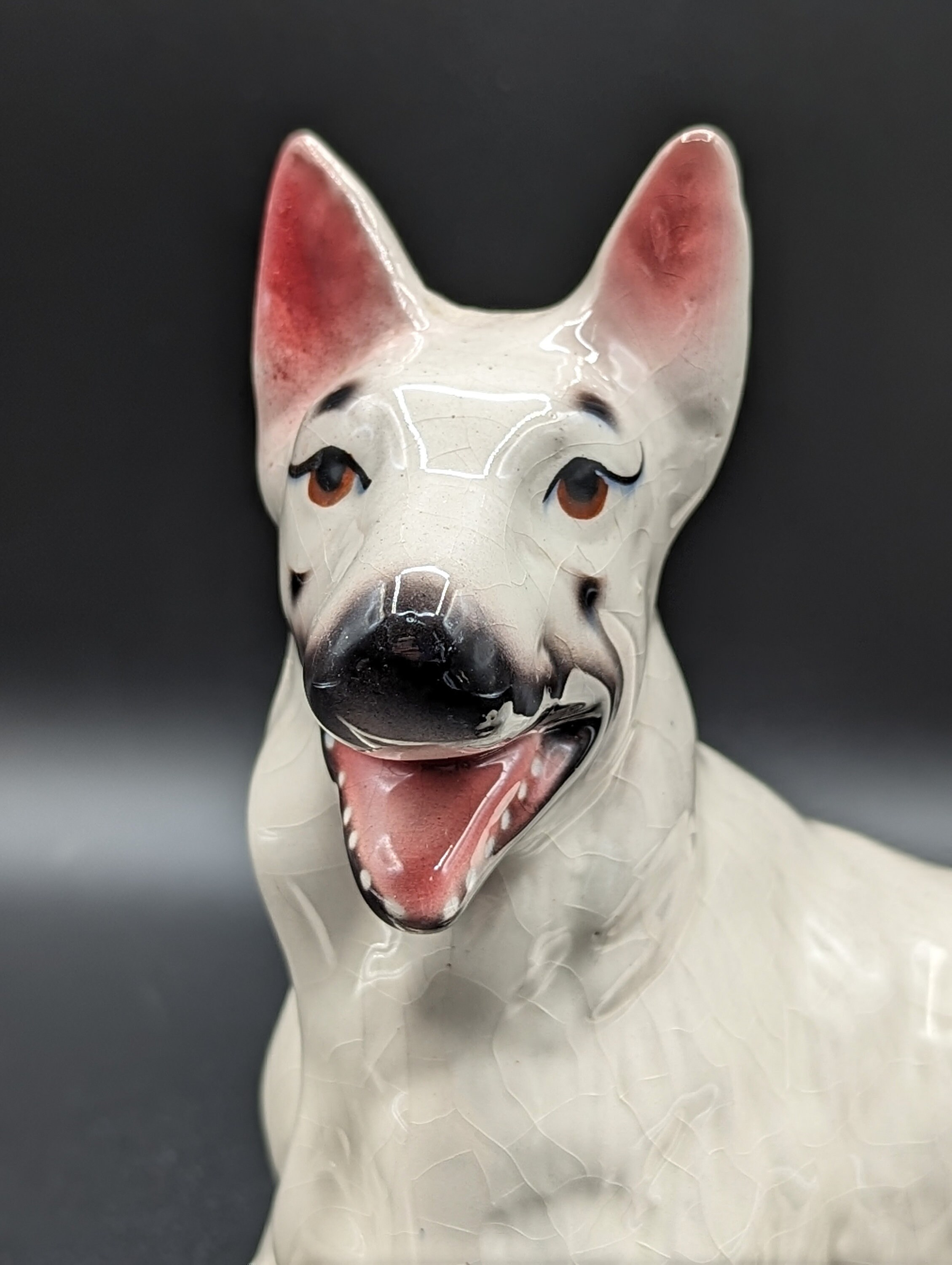 Vintage Ceramic White Shepherd Dog Figurine - Etsy