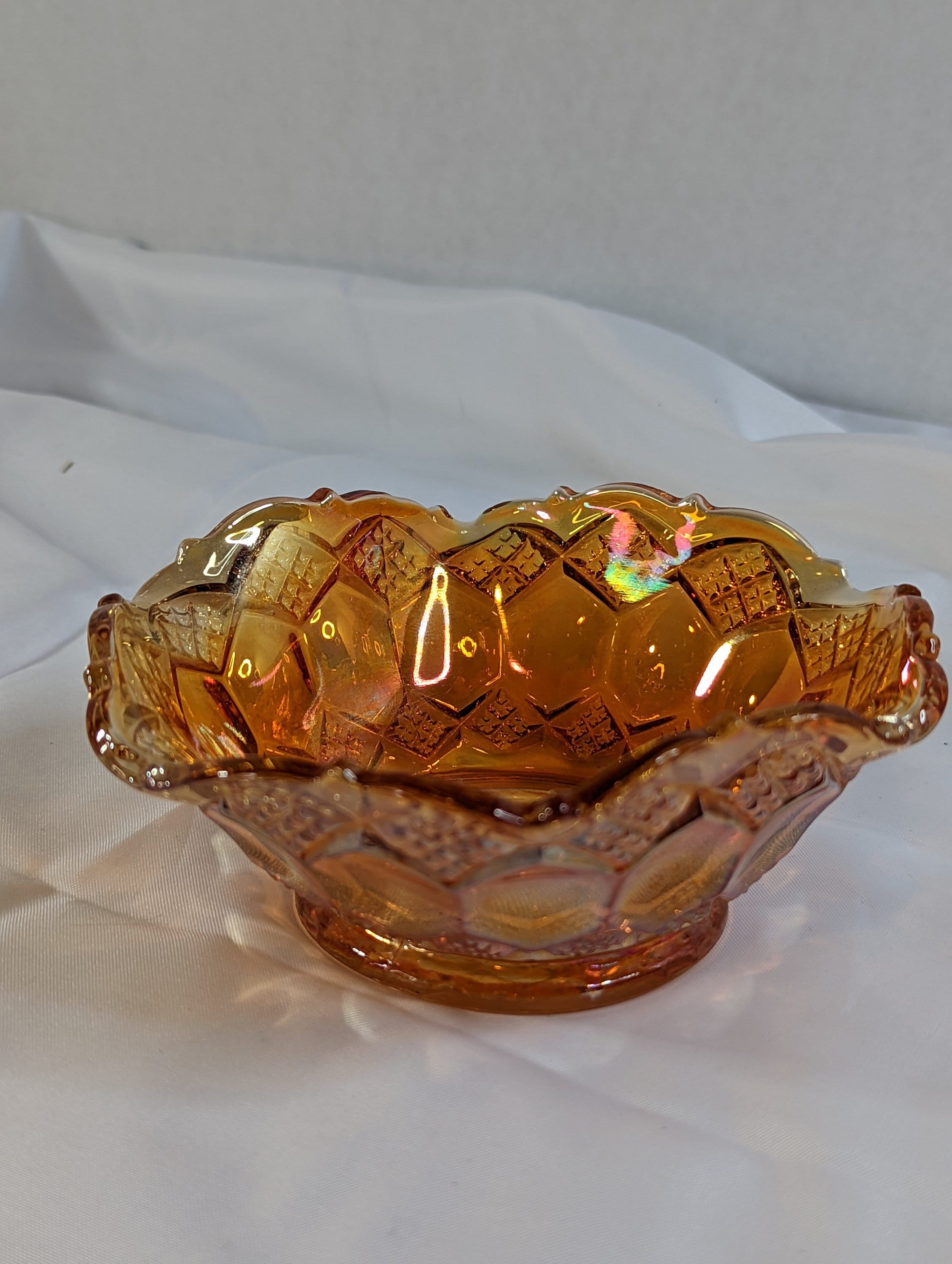 Vintage Imperial Glass Company Marigold Carnival Glass Bowl