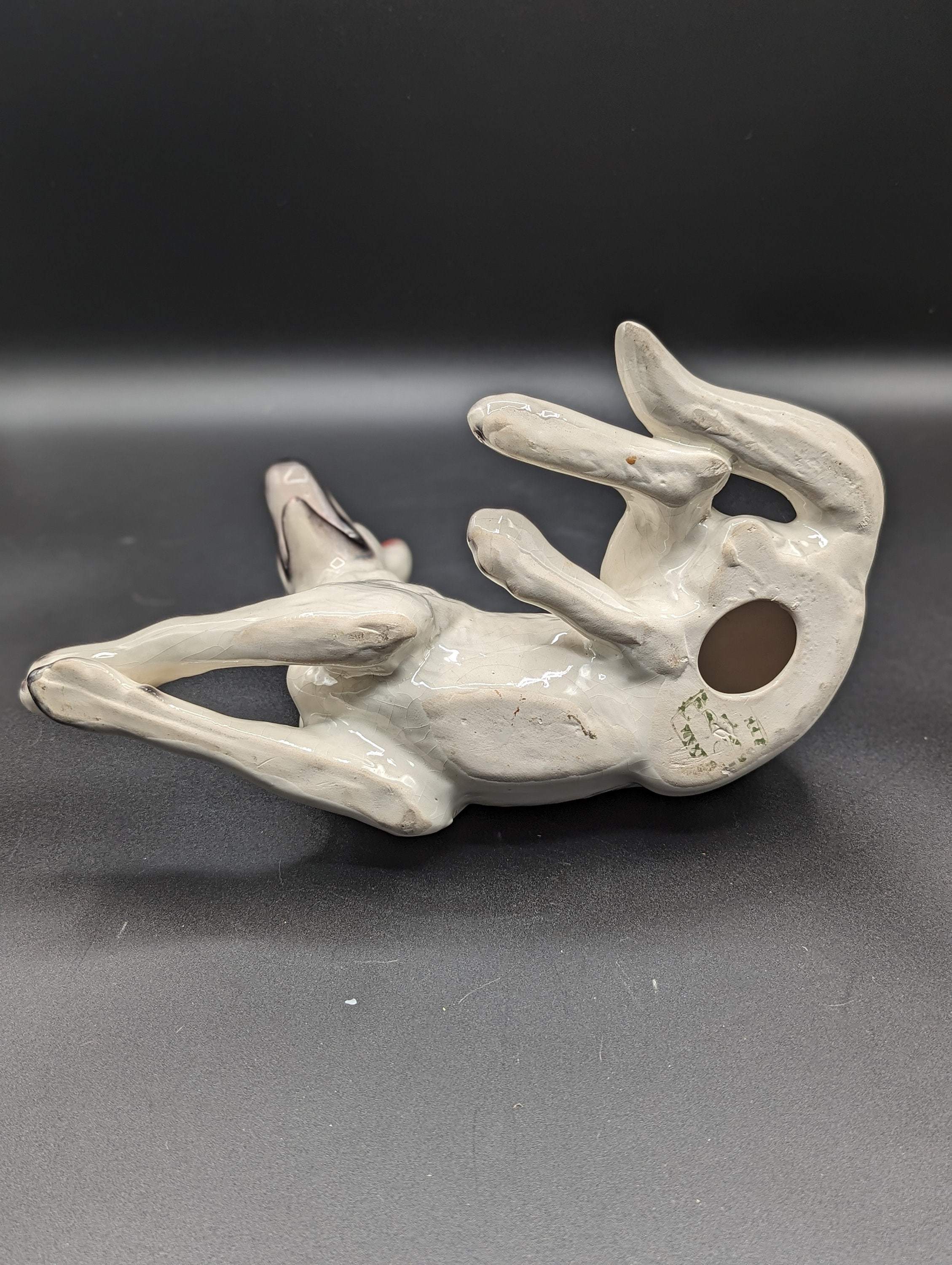 ・SHEPHERDESS・高さ２１cm・１９８７年・ ・ Vintage Ceramic White Shepherd Dog Figurine - Etsy