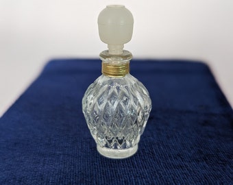 Vintage Mini Clear Glass Perfume Bottle with Plastic Stopper