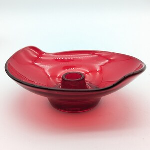 Vintage Viking Epic Ruby Red Glass Candle Holder