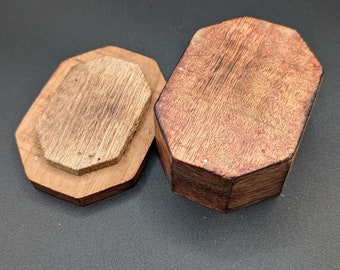 木彫りの蓋付き八角形小物入れ - Etsy 日本
