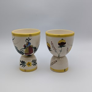 Pair of Vintage Nasco Hand Painted from Japan Double Egg Coddlers