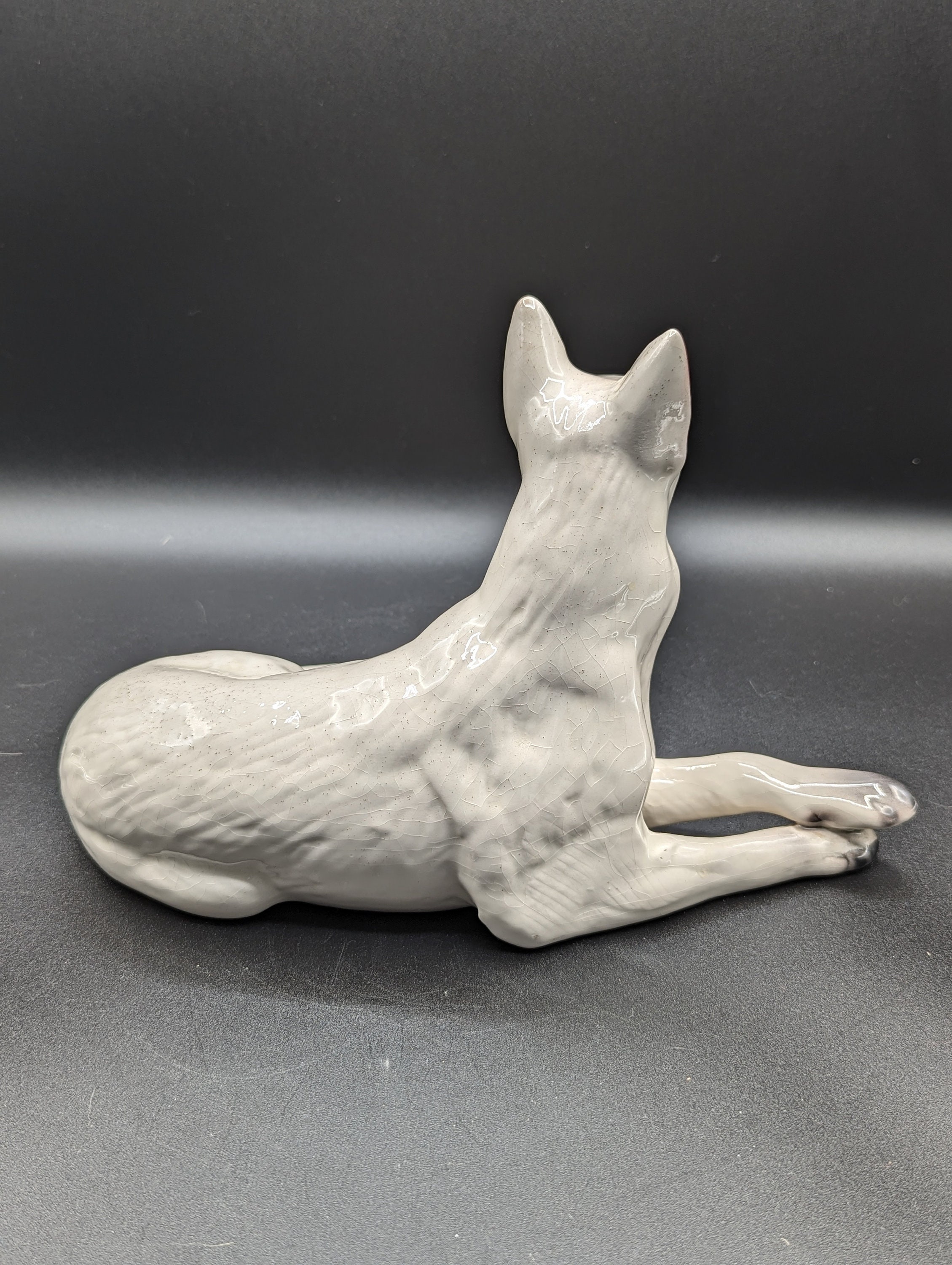 Vintage Ceramic White Shepherd Dog Figurine - Etsy