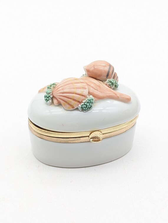 Fitz And Floyd Sea Life Hinged Trinket Box - image 1