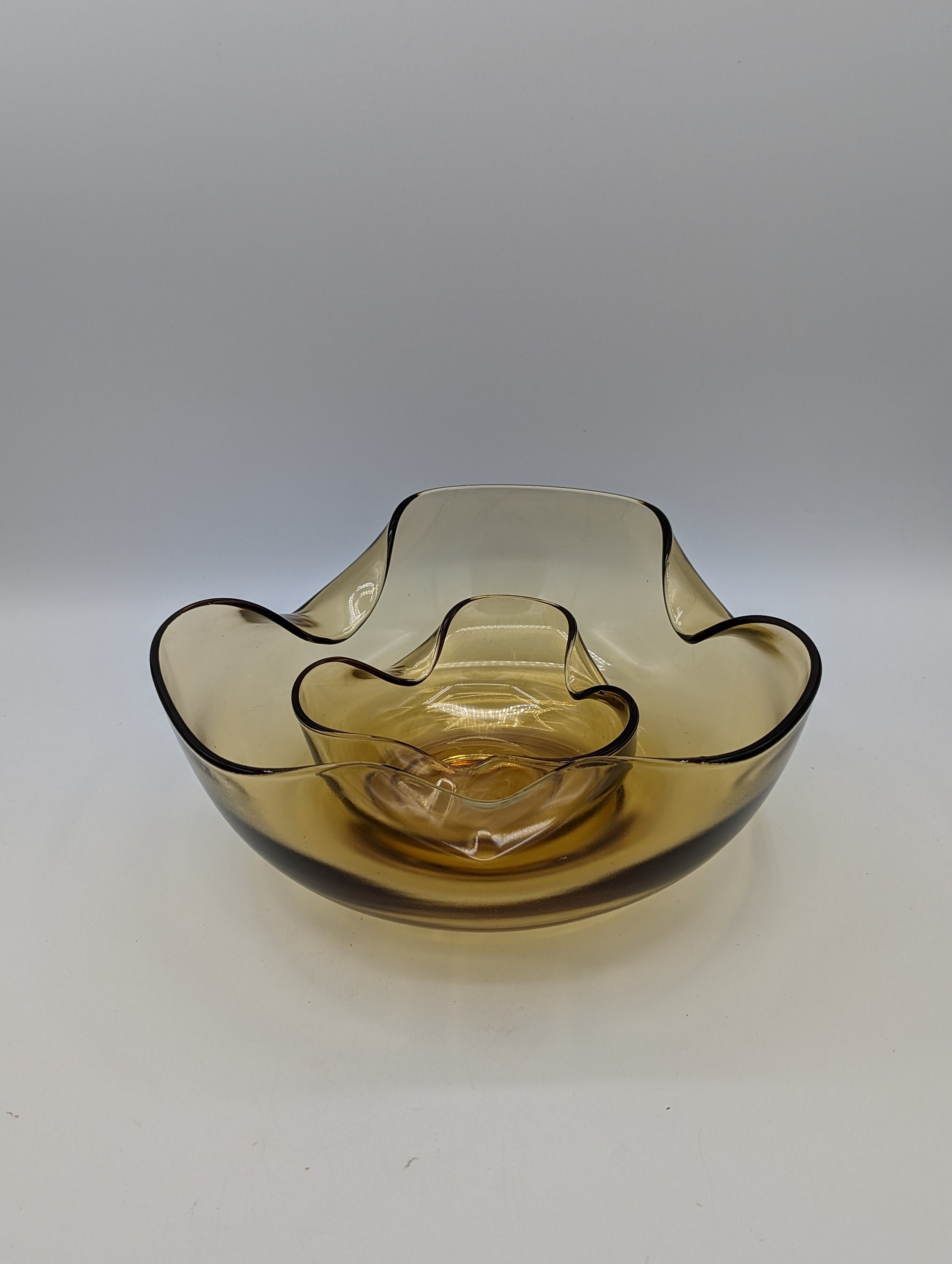 ヴィンテージ MCM アンカーホッキング アンバー チップ&ディップ