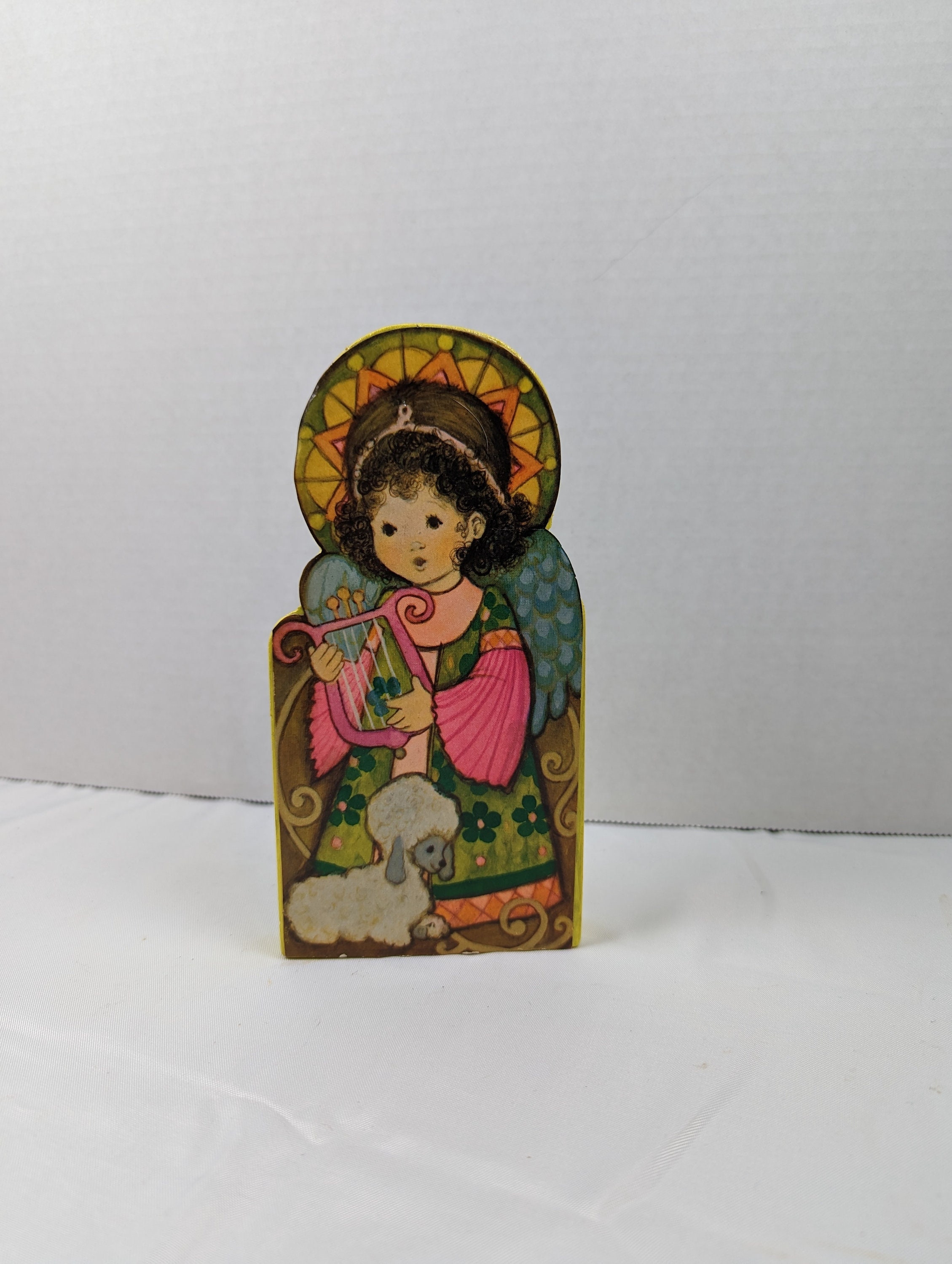 木製エンジェル とてもキュートなヴィンテージ木製エンジェル 高さ7インチ