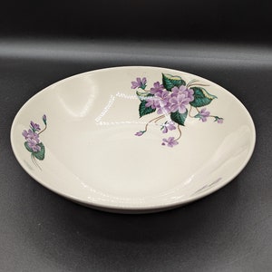 Vintage Homer Laughlin Rhythm USA Vegetable Bowl with Purple Floral Flowers