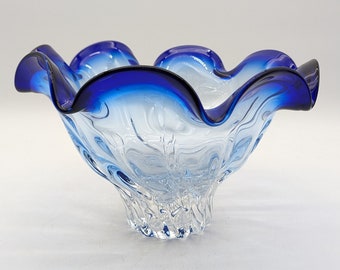 Orefors Sweden flower painted bowlガラス工芸 Large Orrefors Crystal MAYFLOWER Daisy Bowl Jan Johansson