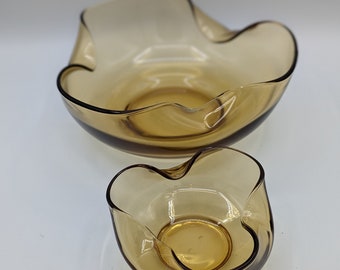 ヴィンテージ MCM アンカーホッキング アンバー チップ&ディップ