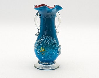 アンティーク スティーヴンス＆ウイリアムス 1890年頃 激レア エナメル 花瓶 アンティーク手吹きガラスのスティーブンス＆ウィリアムズ製レッド