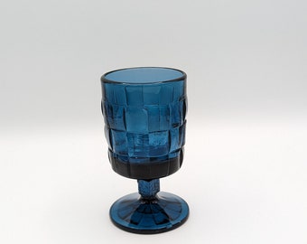 Bluenique Basket Weave Pattern Viking Glass Goblets