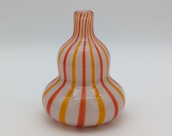 Bright & Colorful Red Orange Swirled Double Gourd Vase