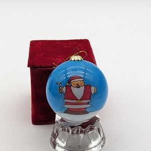 Li Bien Glass Hand Painted Christmas Ornament with Santa Bear