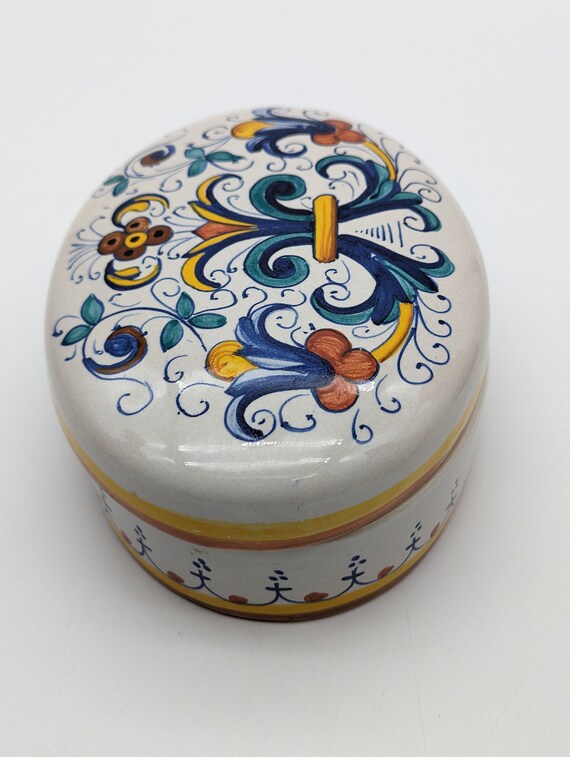 Mari Deruta Italian Ceramic Trinket Box Made in I… - image 2