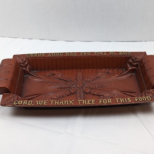 Vintage Burwood Bread Tray &quot;Give Us This Day Our Daily Bread&quot;