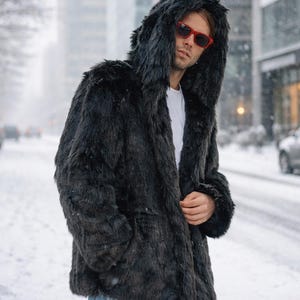 Coat Men Long Mink Coat Price 2017 Long Winter Mens Black Faux Fur 