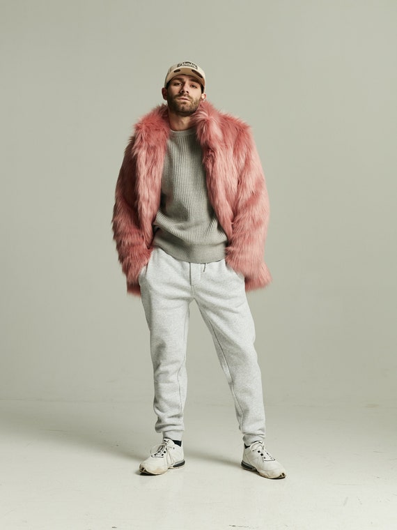 Fake fur pink coat online