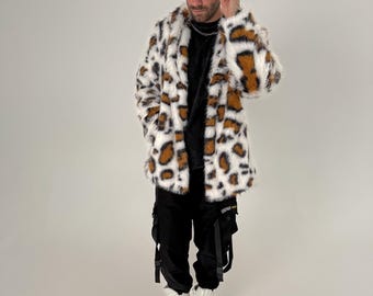 wild party leopard fur jacket vkei 黒豹 Fierce Leopard Faux Fur Jacket | Windsor