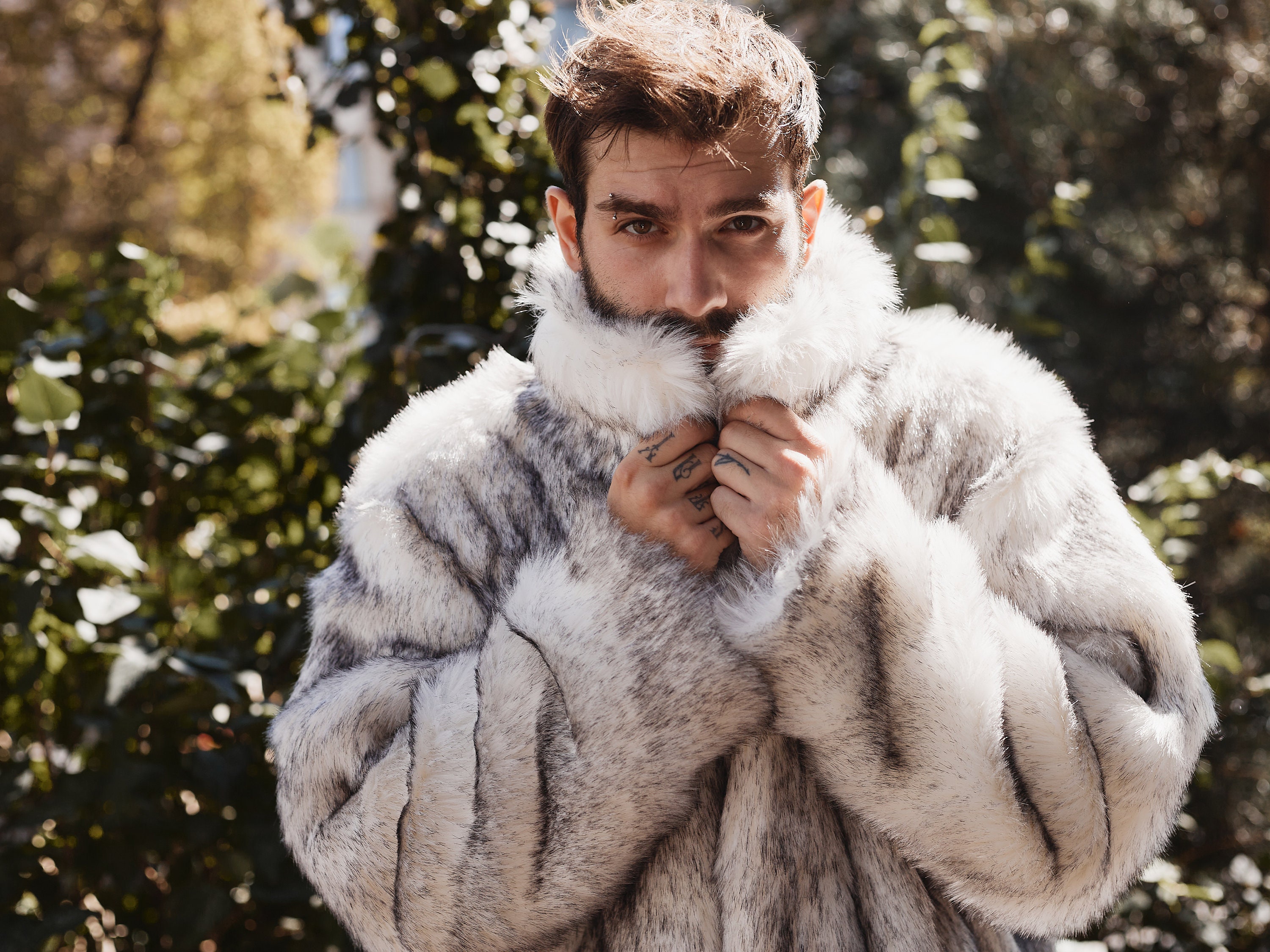 Collared Wolf Faux Fur Jacket, Short Furry Coat - Etsy Israel