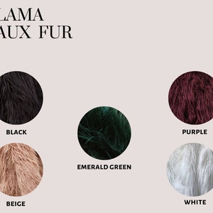 Black faux fur llama coat, Shaggy jacket, Long line midi coat image 6