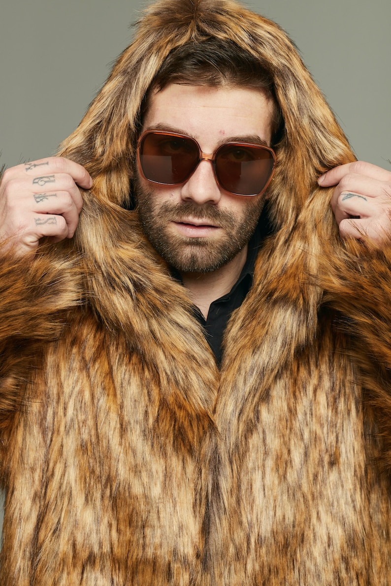 Burning Man faux fur coat