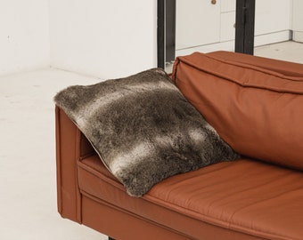 Wolf faux fur cushion cover, Luxury pillowcase