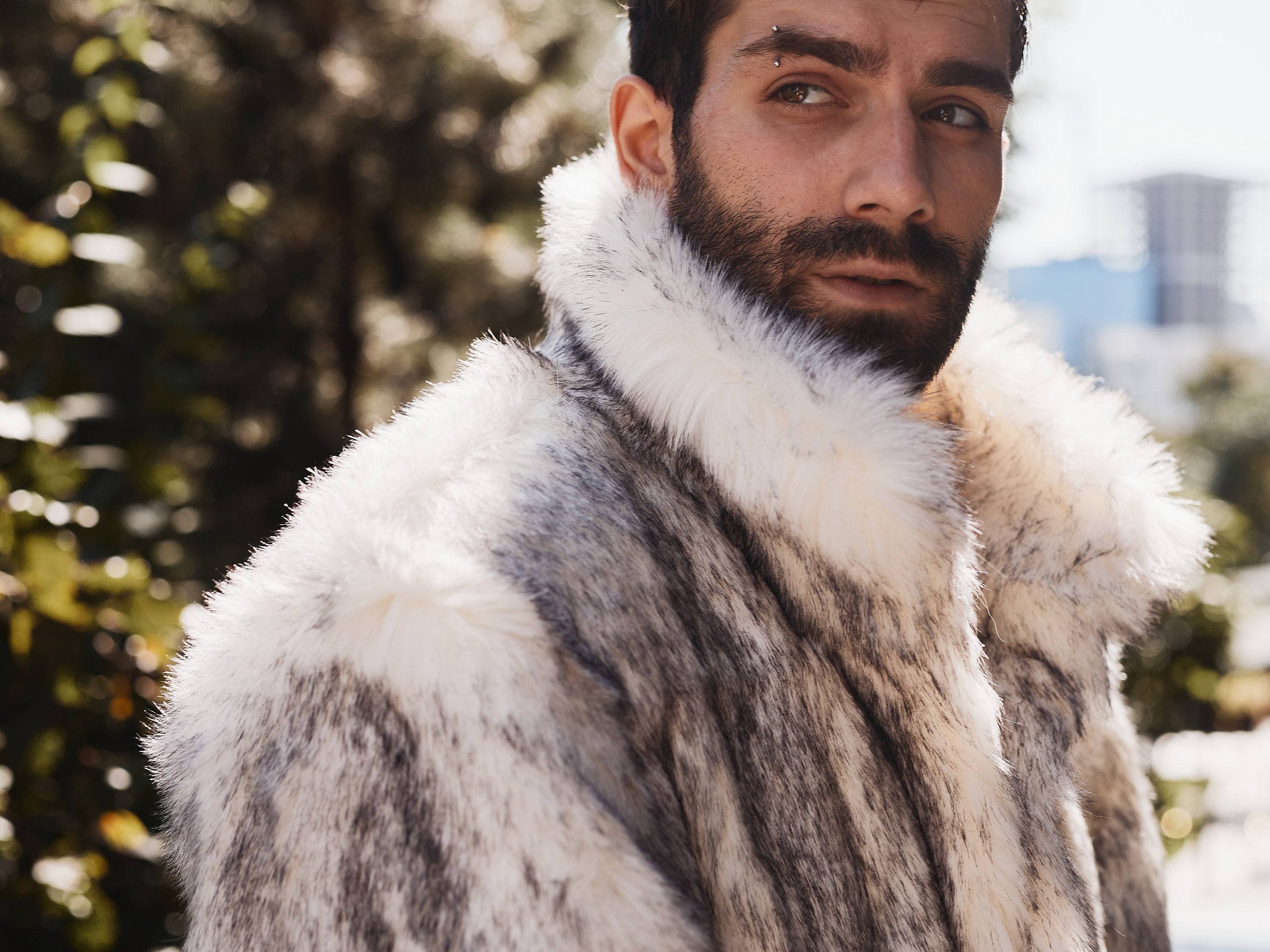 Collared Wolf Faux Fur Jacket, Short Furry Coat - Etsy Canada