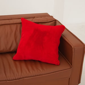 Fire red faux fur pillowcase, Soft touch cushion cover