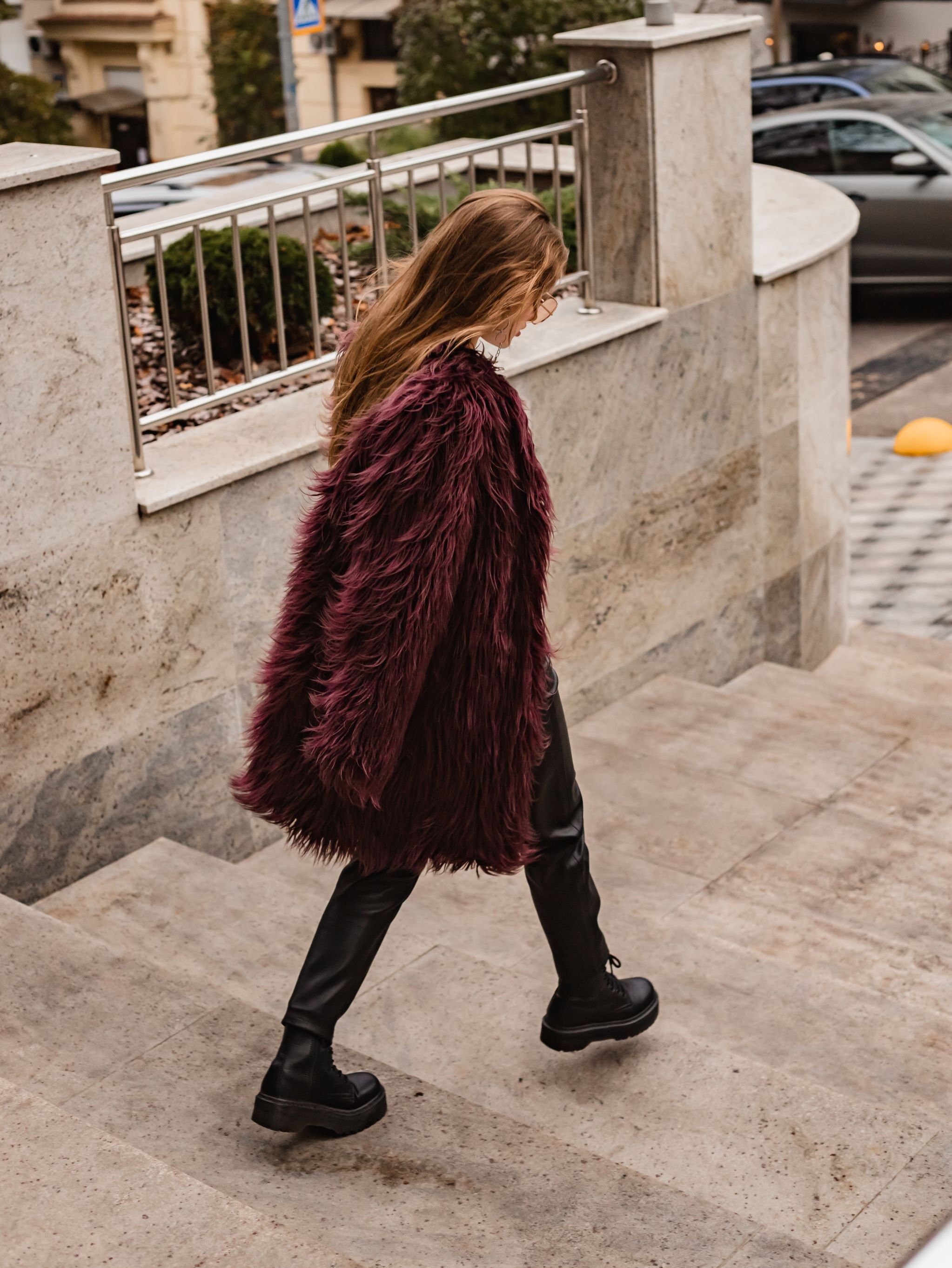 Purple Faux Fur Coat, Shaggy Plum Llama, Burning Man Coat Purple Faux Fur Coat, Shaggy Plum Llama, Burning Man Coat
