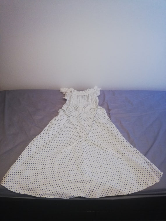 1940s dotted pinafore style cotton dress