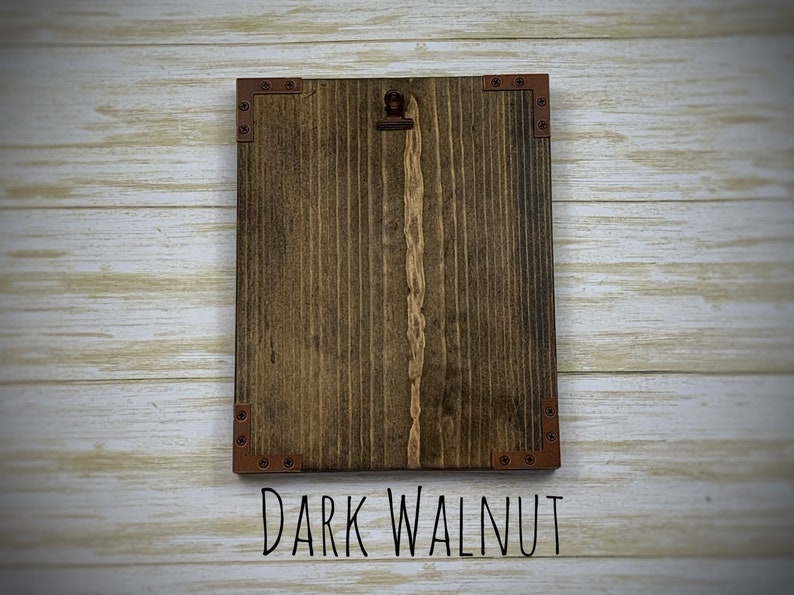 Rustic Clipboard Frame for a 5x7 Picture Frame with Rustic Clip Wood Photo Frame Farmhouse Clipboard Frame for 5x7 Photo Frame as a Gift Dark Walnut