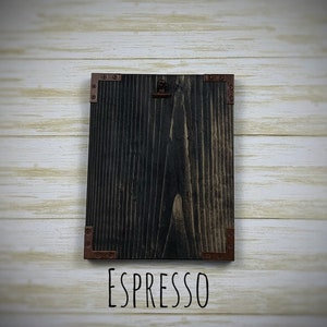 Rustic Clipboard Frame for a 5x7 Picture Frame with Rustic Clip Wood Photo Frame Farmhouse Clipboard Frame for 5x7 Photo Frame as a Gift Espresso