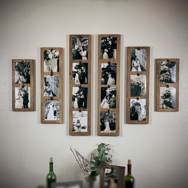 Family Multi Picture Clipboard Frame Collage Set for 4x6 or 5x7 Pictures Wall Board Frames with Clips, Clipboard Wall Collage Frames Set