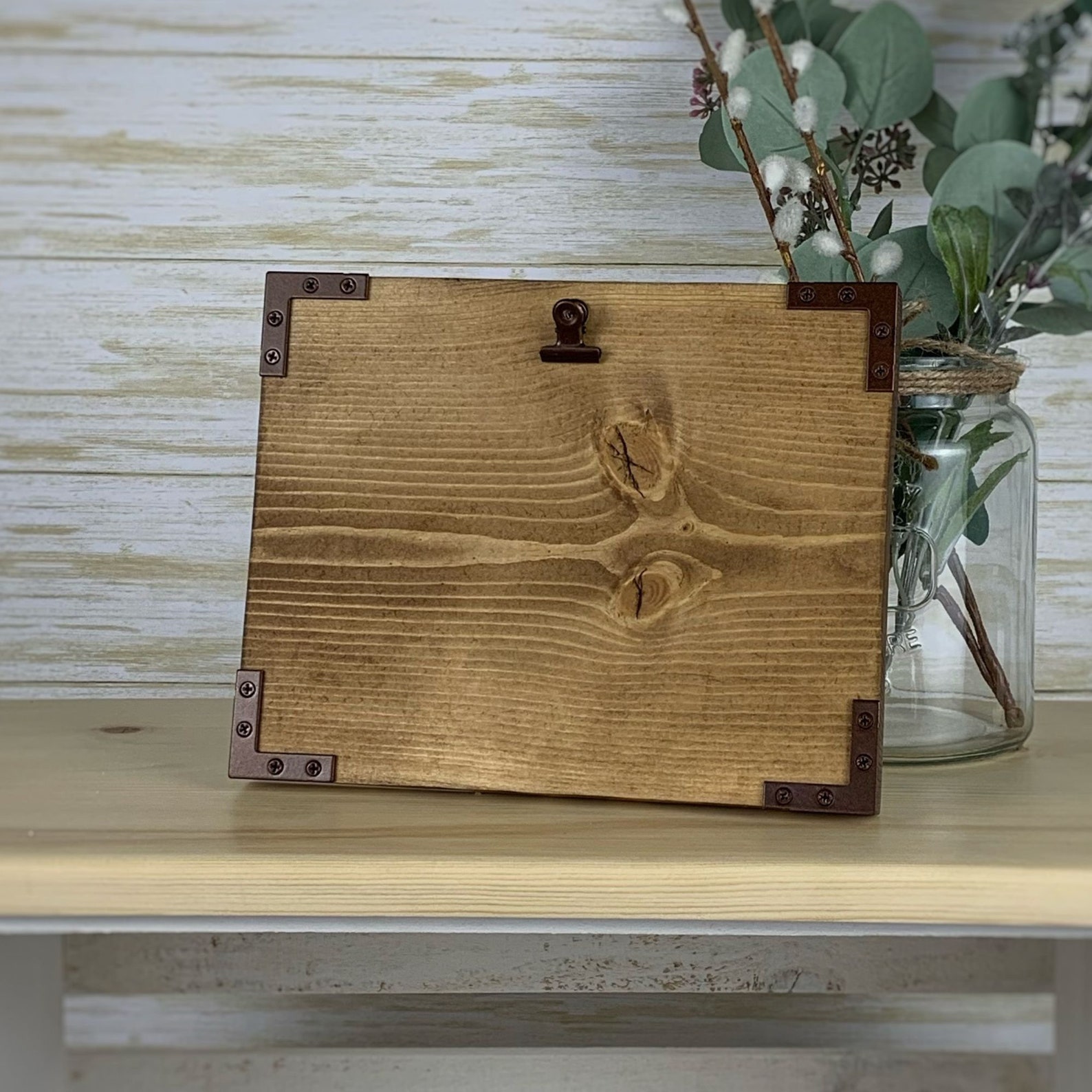 Rustic Clipboard Frame for a 4X6 Picture Frame With Rustic Clip Wood